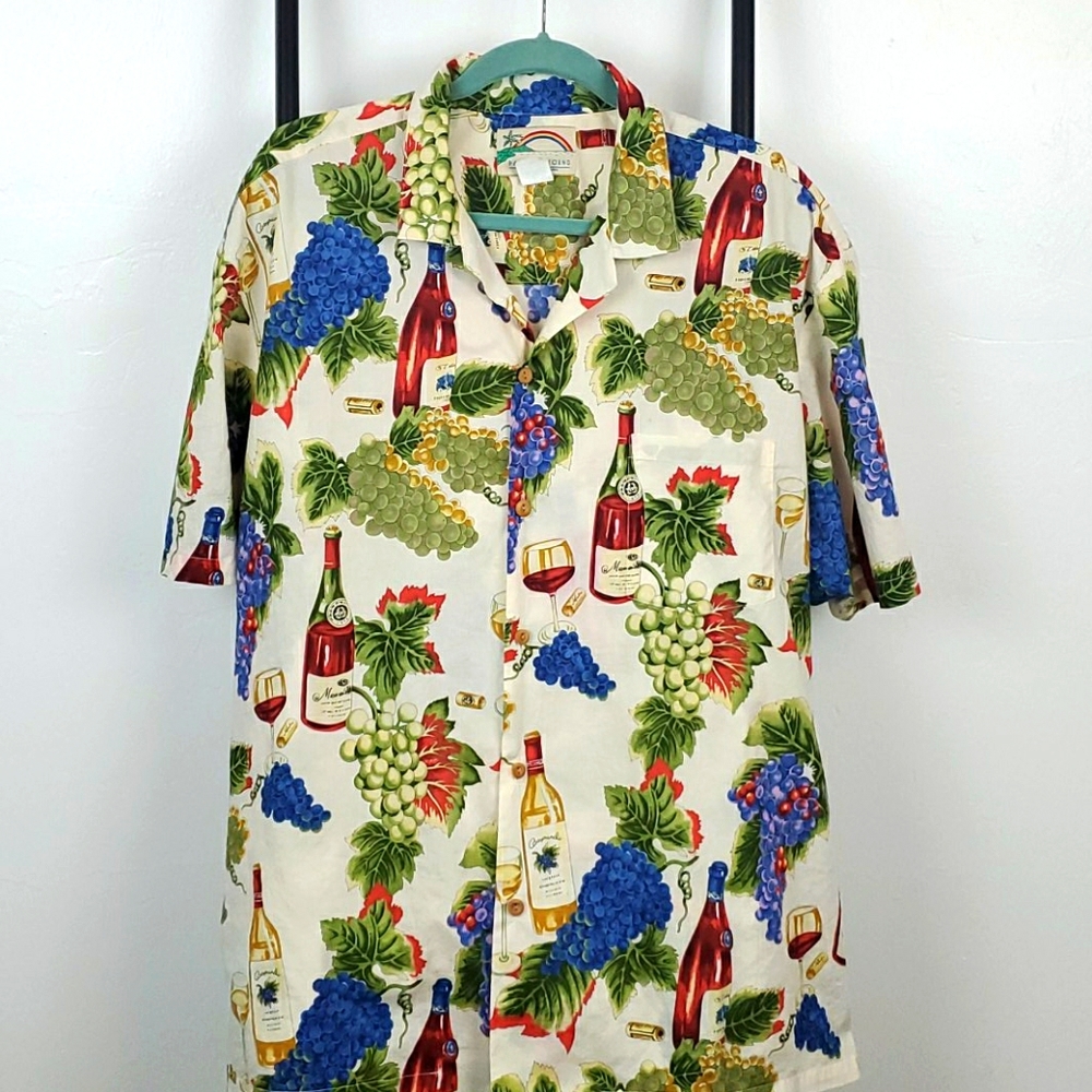 Vintage Paradise Found Shirt XXL Hawaii Button-Up Short Sleeve Print